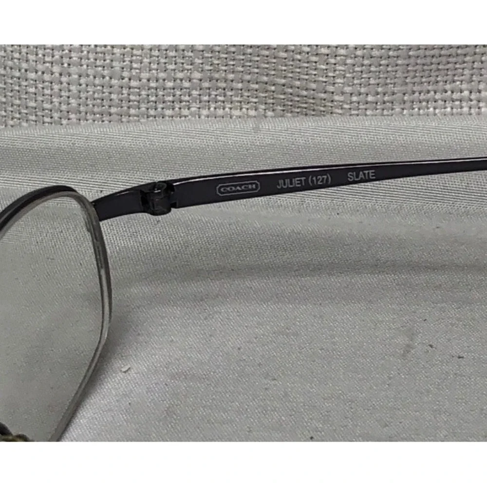 Coach Juliet 127 Slate Semi Rimless Eyeglasses Frames Rhinestone Floral Women